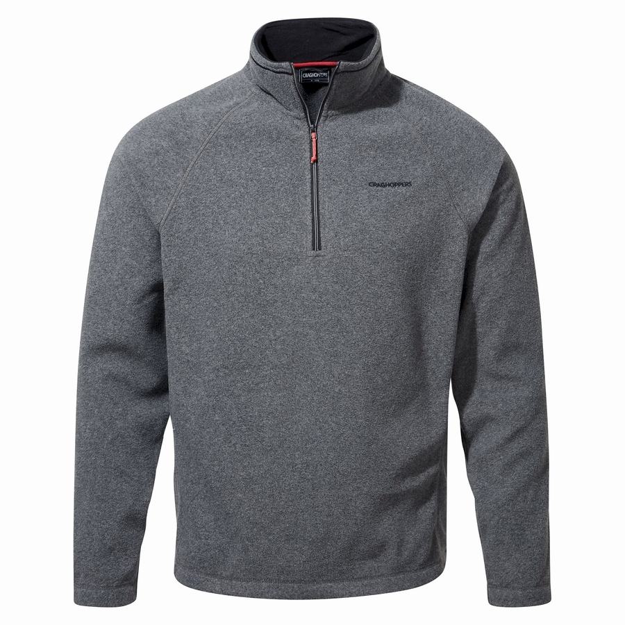 Black Craghoppers Corey Half Zip Men's Sweaters | MMJ8722ZV