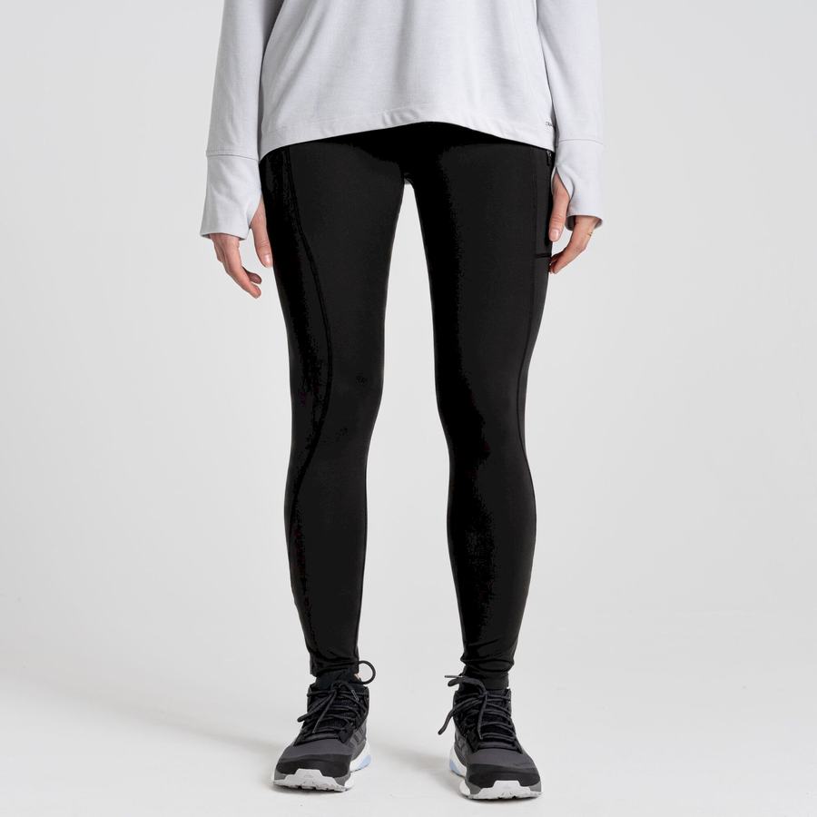 Black Craghoppers Kiwi Pro Women's Leggings | JRW10020YZ