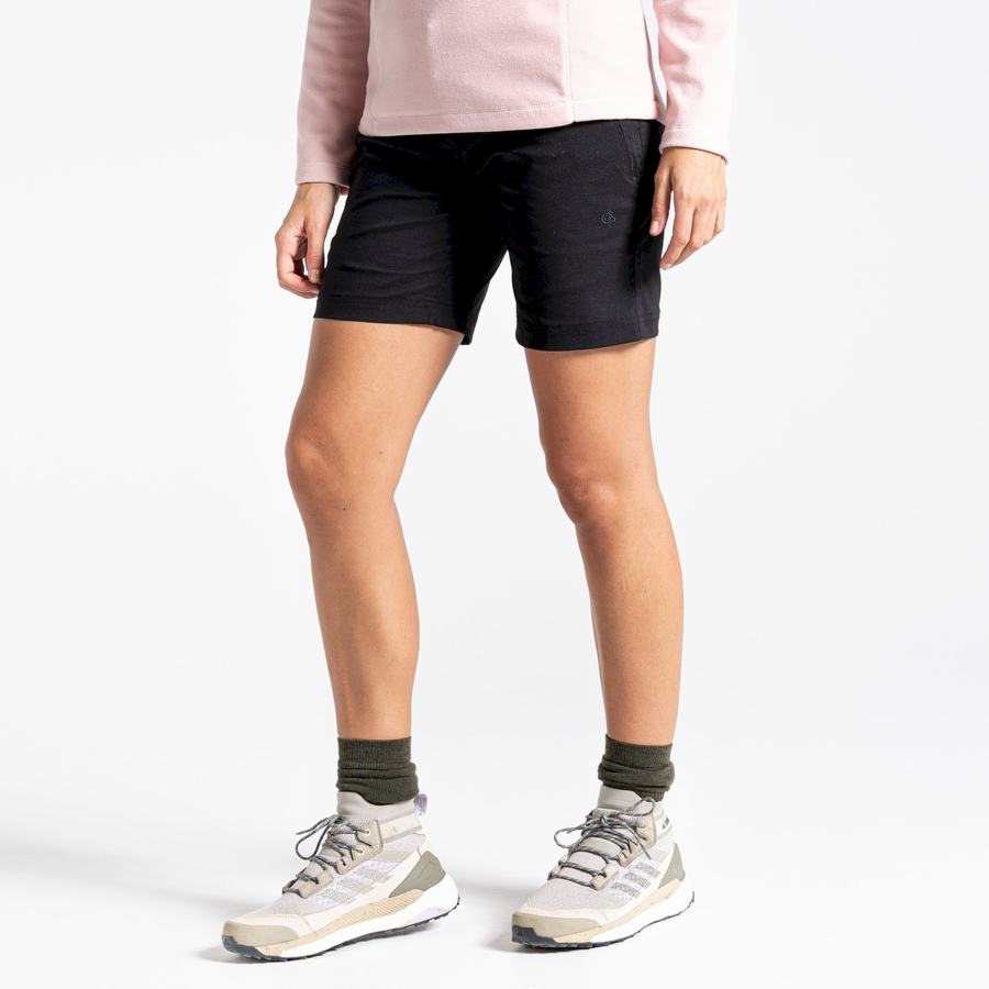 Black Craghoppers Stretch Kiwi Pro III Women's Shorts | APK1126PU