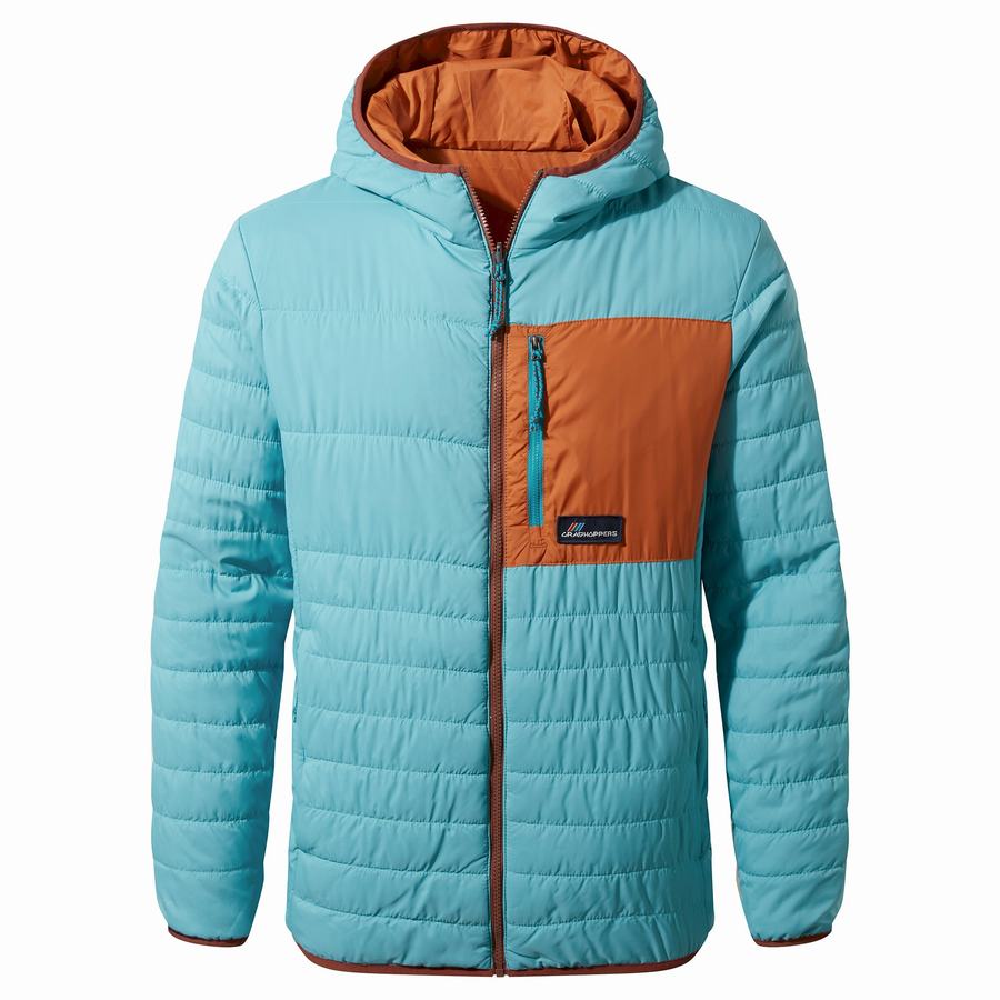 Blue Craghoppers Cameo CompressLite Hooded Men's Jackets | HWZ1793VH