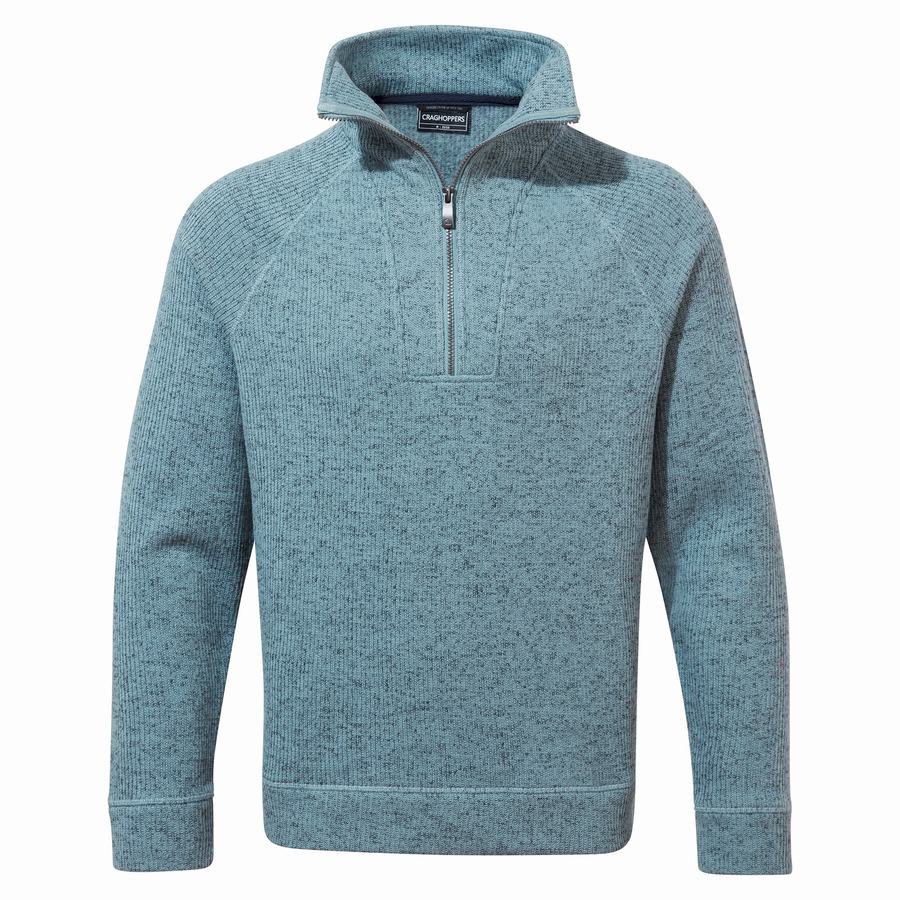 Blue Craghoppers Logan Half Zip Men's Sweaters | MMU208UO