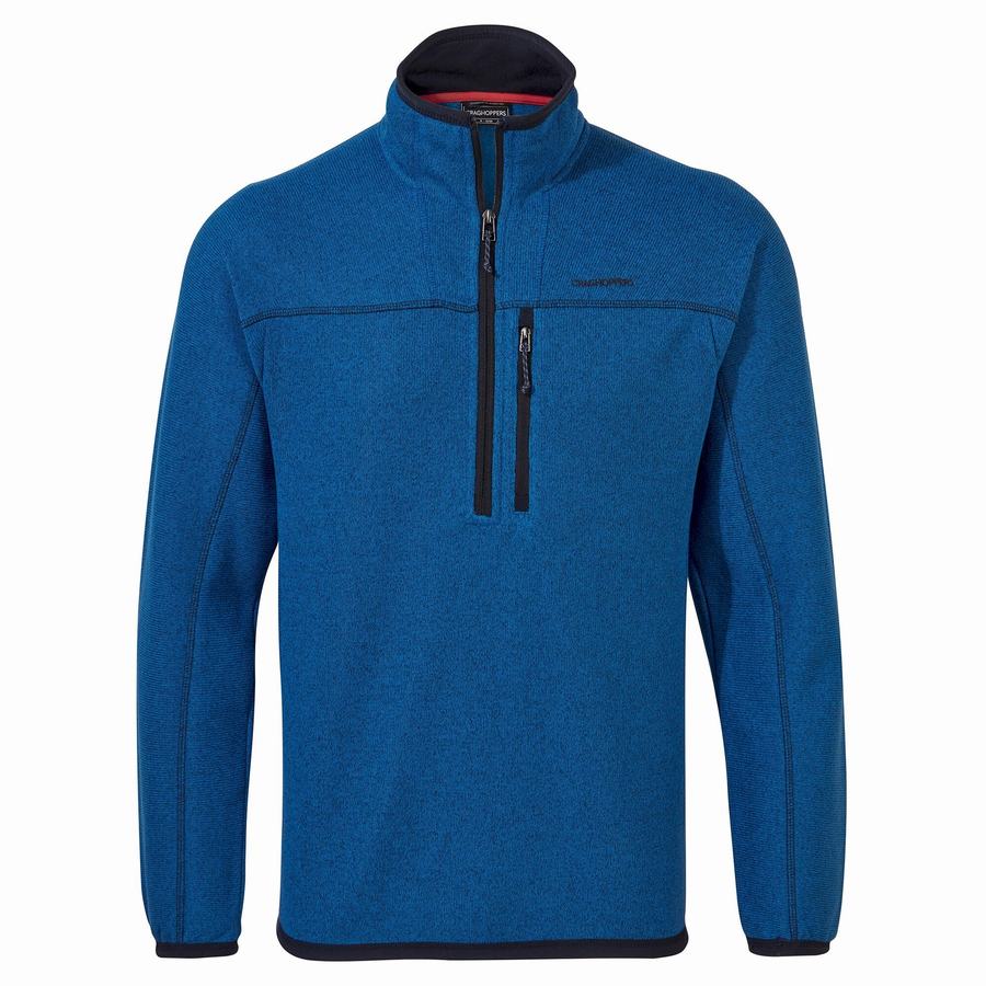 Blue Craghoppers Torney Half Zip Men's Sweaters | YBH449MJ