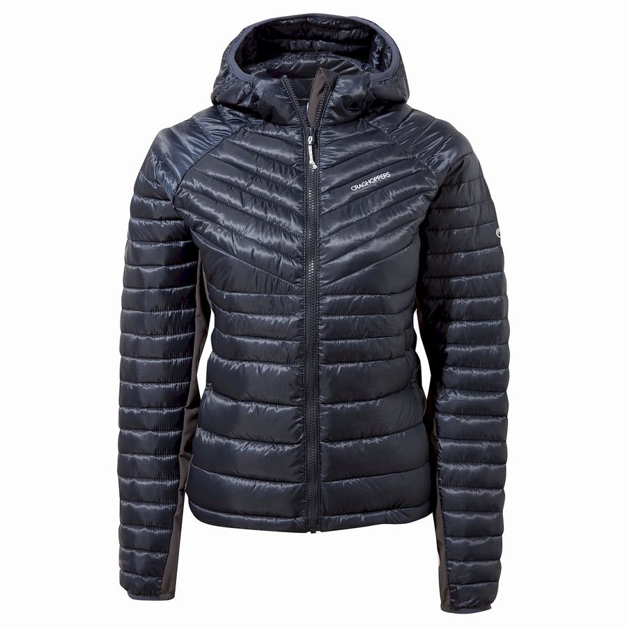 Blue Navy Craghoppers ExpoLite Insulated Hooded Women's Jackets | SQT247RU