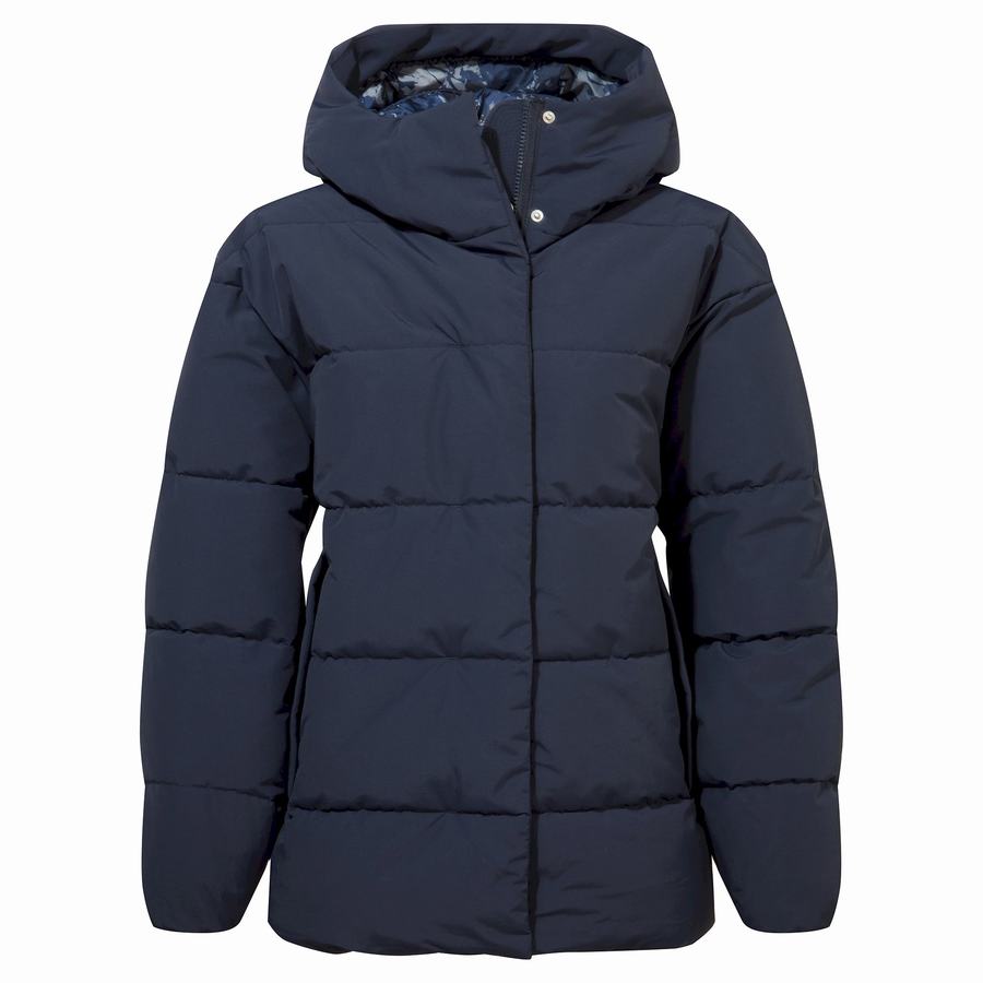 Blue Navy Craghoppers Madora Insulated Hooded Women's Jackets | WPT4393PY