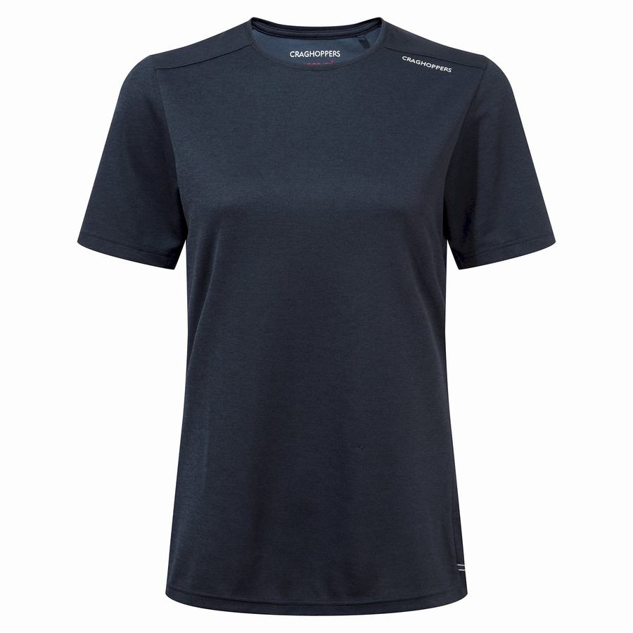 Blue Navy Craghoppers NosiLife Candella Short Sleeved Women's T-Shirts | UNF2695CK