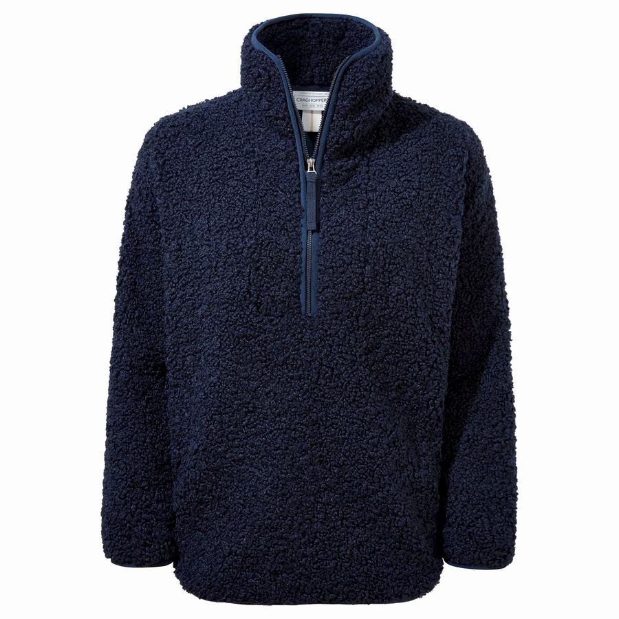 Blue Navy Craghoppers Orlena Half Zip Women's Sweaters | ZEA2455ZX