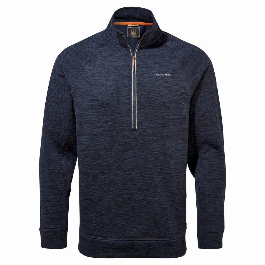 Blue Navy Craghoppers Stromer Half Men's Sweaters | ILD6443TY