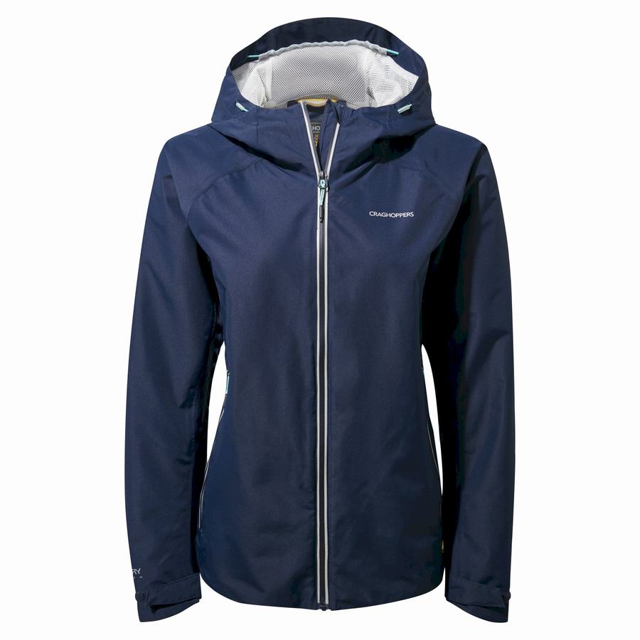 Blue Navy Craghoppers Waterproof Atlas Women's Jackets | ULK206ME