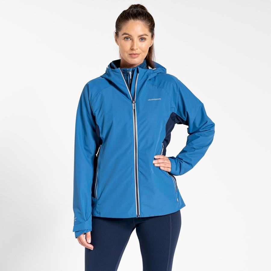 Blue Navy Craghoppers Waterproof Atlas Women's Jackets | XAN8378TF