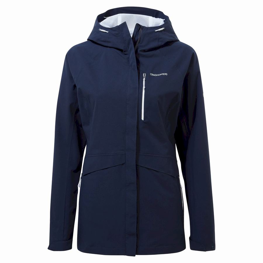 Blue Navy Craghoppers Waterproof Caldbeck Women's Jackets | DDV981IZ