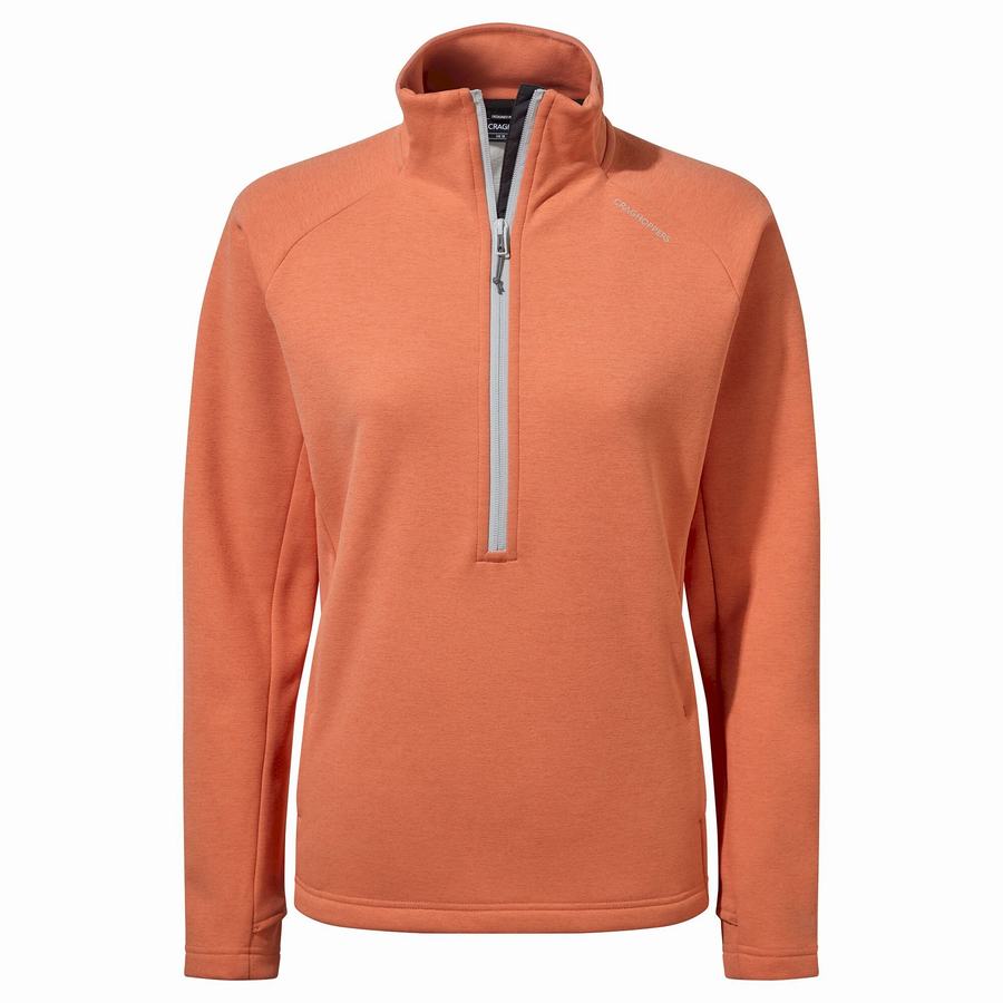 Coral Craghoppers Dynamic Pro Half Zip Women's Sweaters | IVE8038GX