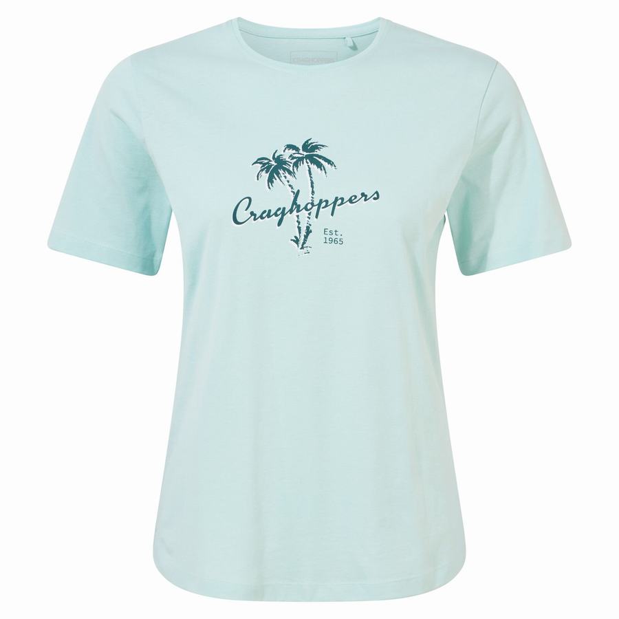 Green Craghoppers Ally Short Sleeved Women's T-Shirts | TZN6715TS