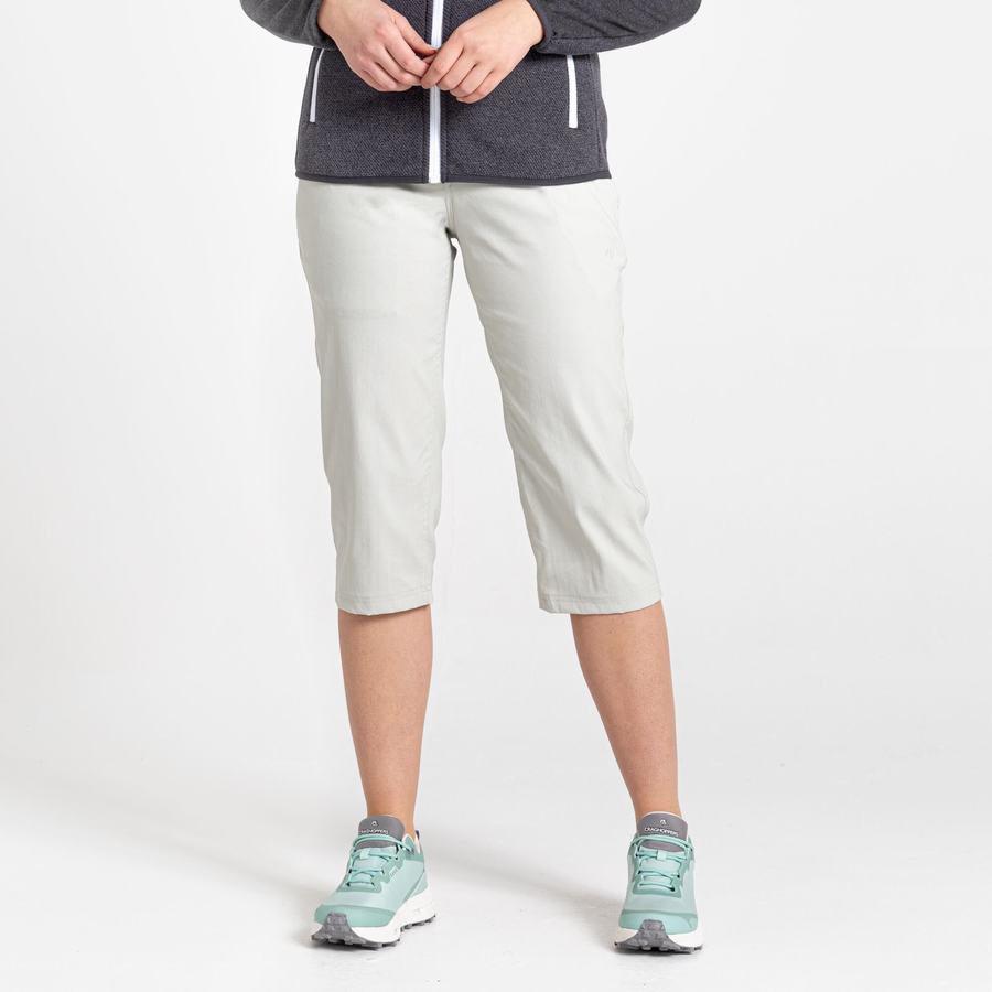 Grey Craghoppers Kiwi Pro II Crop Women's Trousers | SGQ2384RT