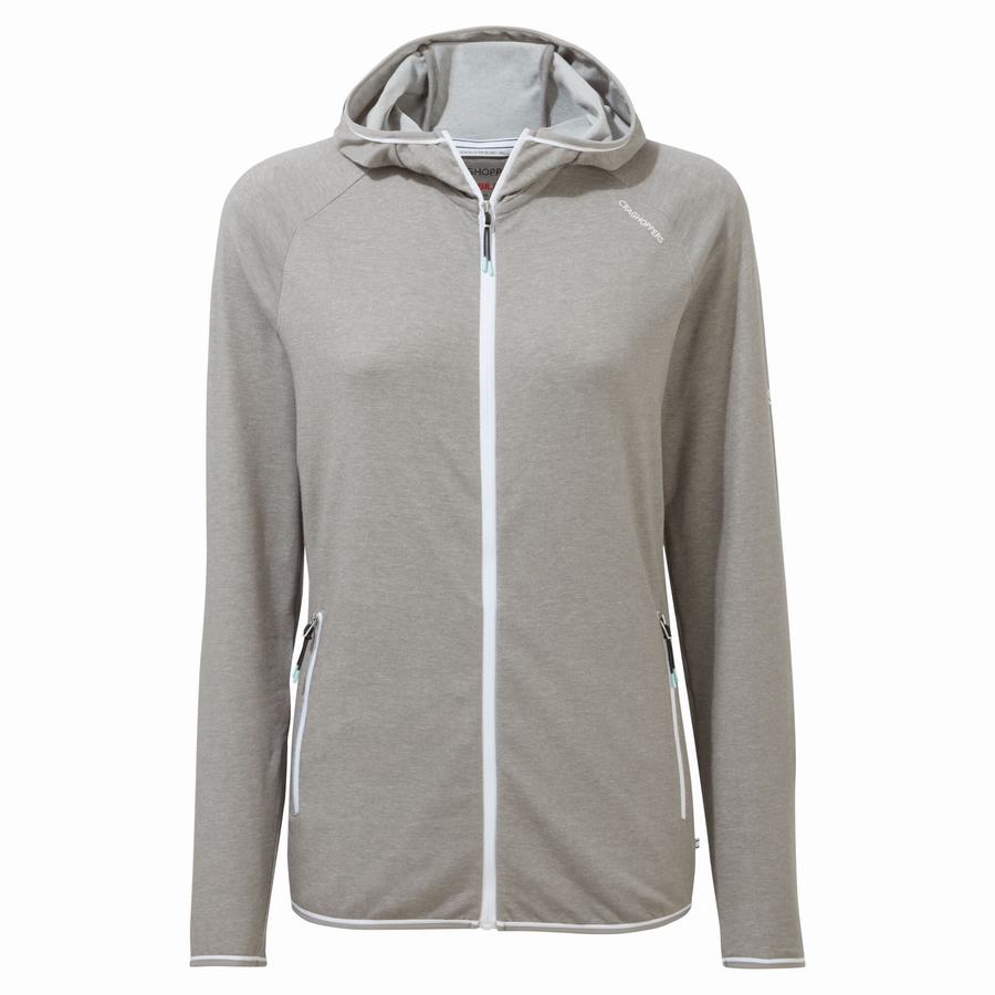 Grey Craghoppers NosiLife Milanta Hooded Women's T-Shirts | QPP2044BA