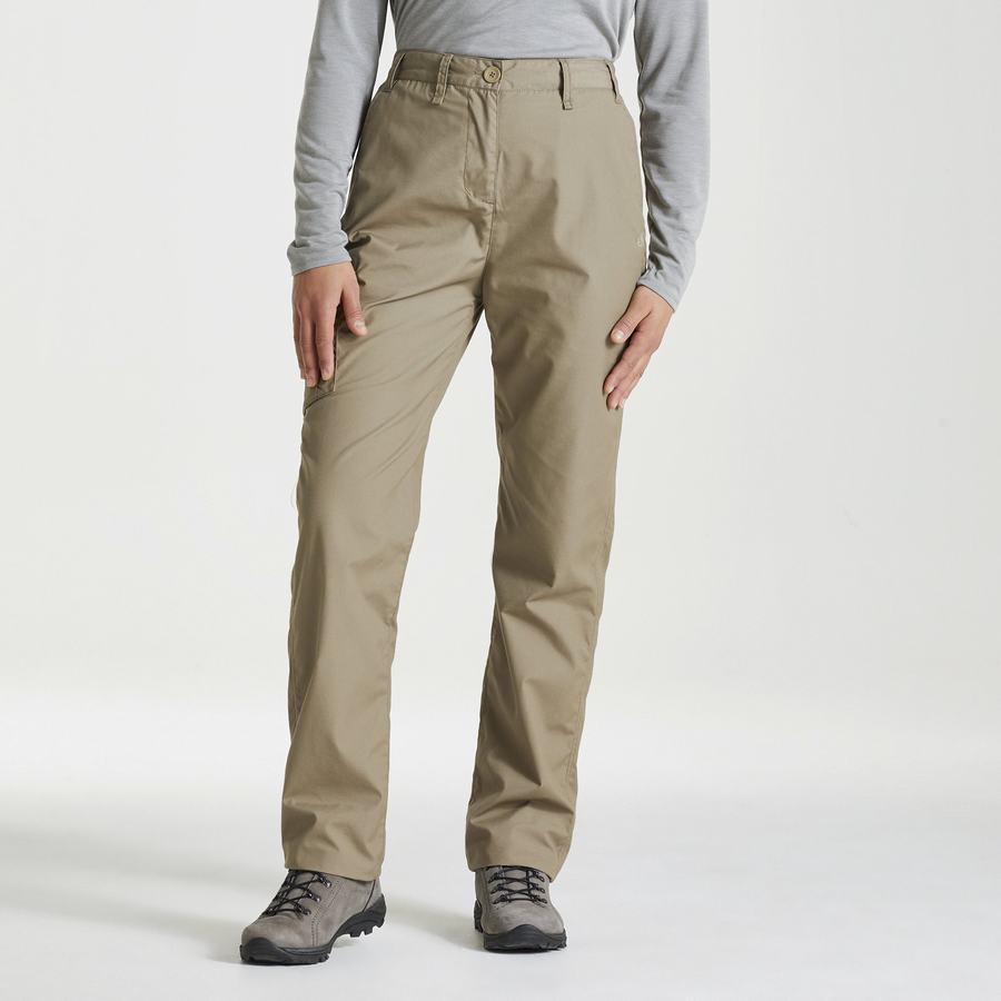 Khaki Craghoppers Expert Kiwi Women's Trousers | ITM4639FT