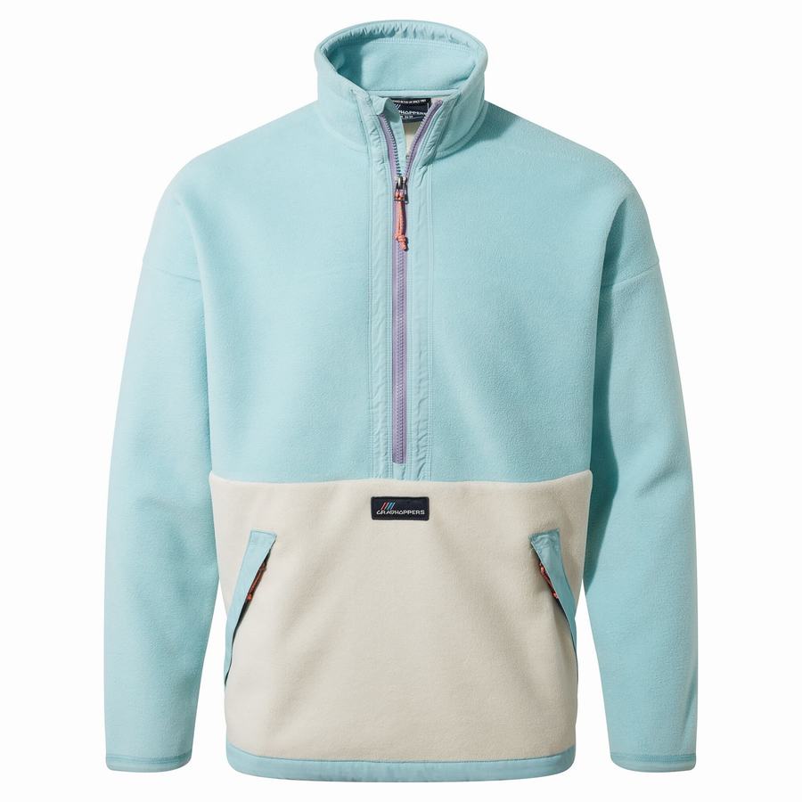 Light Turquoise Craghoppers Spindle Half Zip Men's Sweaters | GAD8762QD