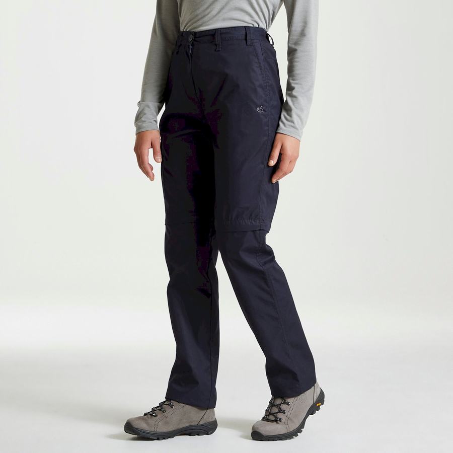 Navy Craghoppers Expert Kiwi Women's Trousers | WAL1415VU