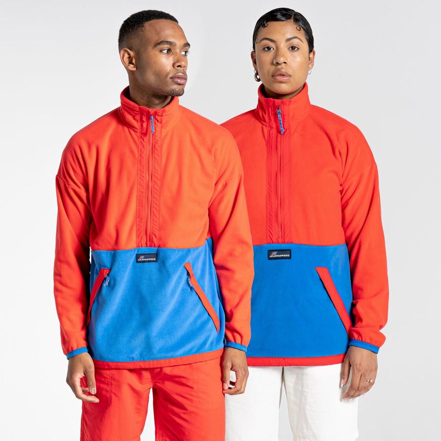 Orange Red Blue Craghoppers Welwood Half Zip Men's Sweaters | TSX8852IY