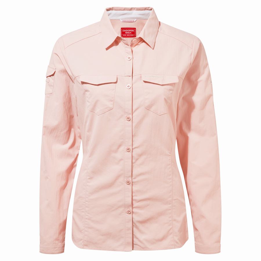 Pink Craghoppers NosiLife Adventure II Long Sleeved Women's Shirts | BYP3018VV