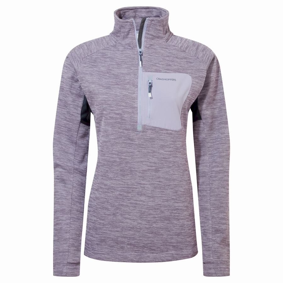 Purple Craghoppers Trina Half Zip Women's Sweaters | IPS8932YB