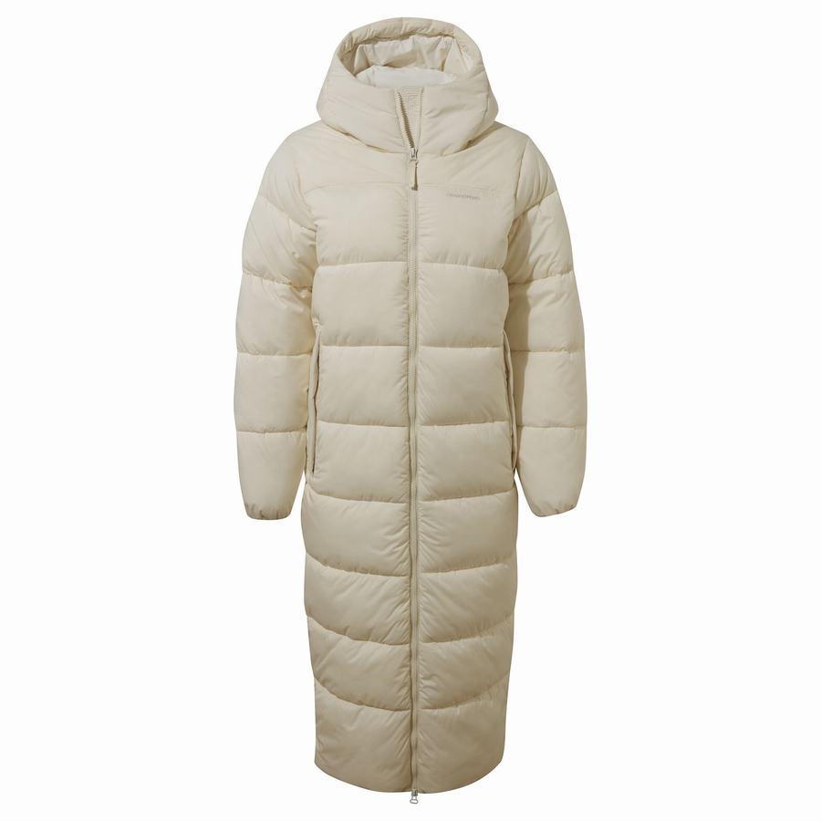 White Craghoppers Narlia Insulated Hooded Women's Jackets | YQE3319OU