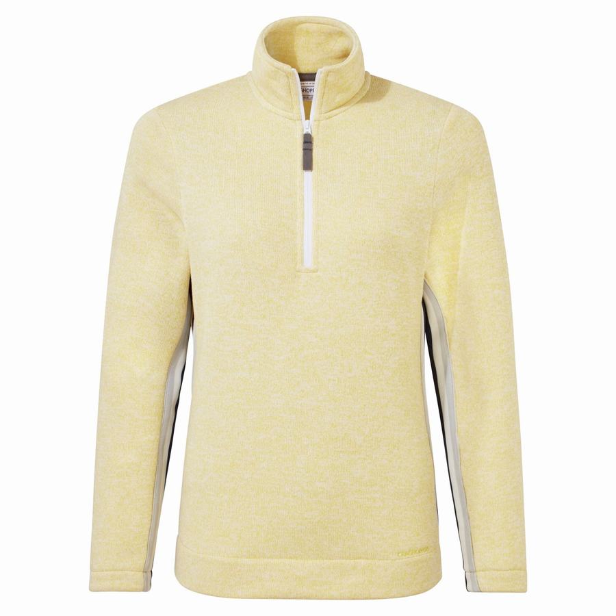 Yellow Craghoppers Pinalla Half Zip Women's Sweaters | YWR563WN