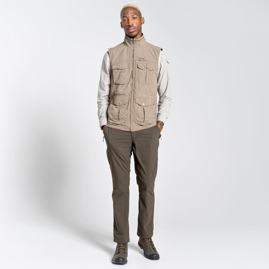 Beige Craghoppers NosiLife Adventure II Men's Gilets | PKH1035TM