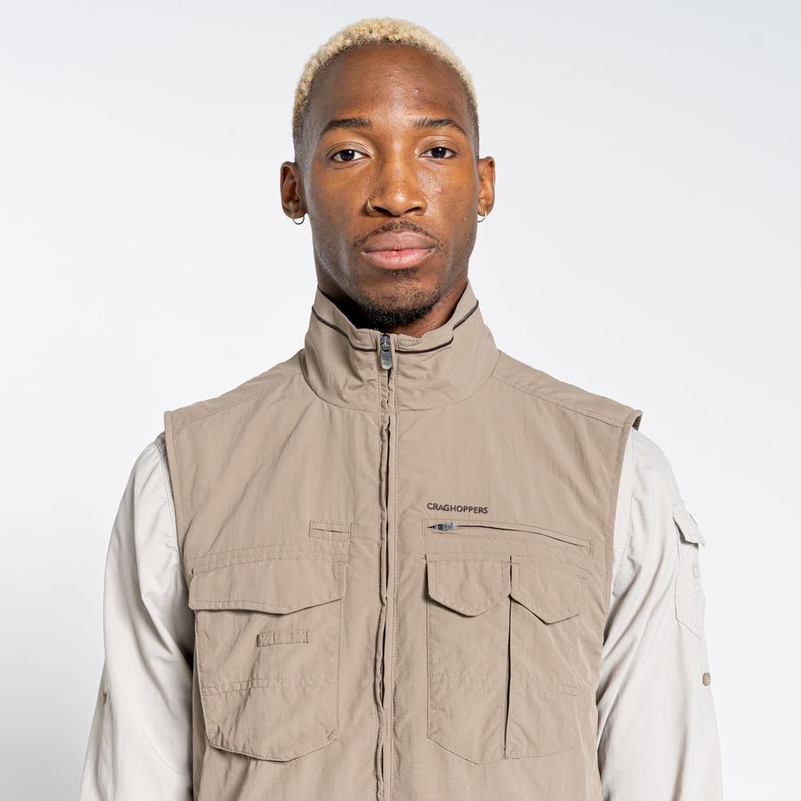 Beige Craghoppers NosiLife Adventure II Men's Gilets | PKH1035TM