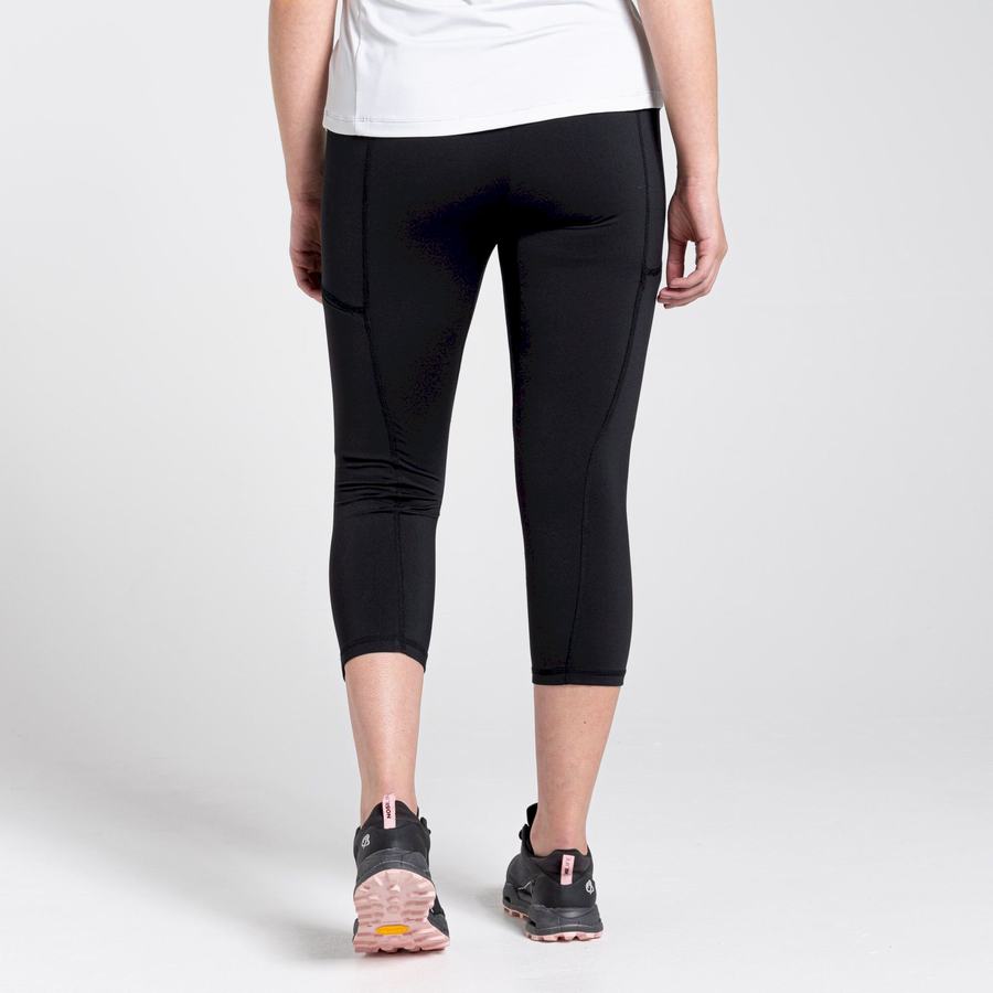 Black Craghoppers Dynamic Cropped Women's Leggings | AKA5840FG