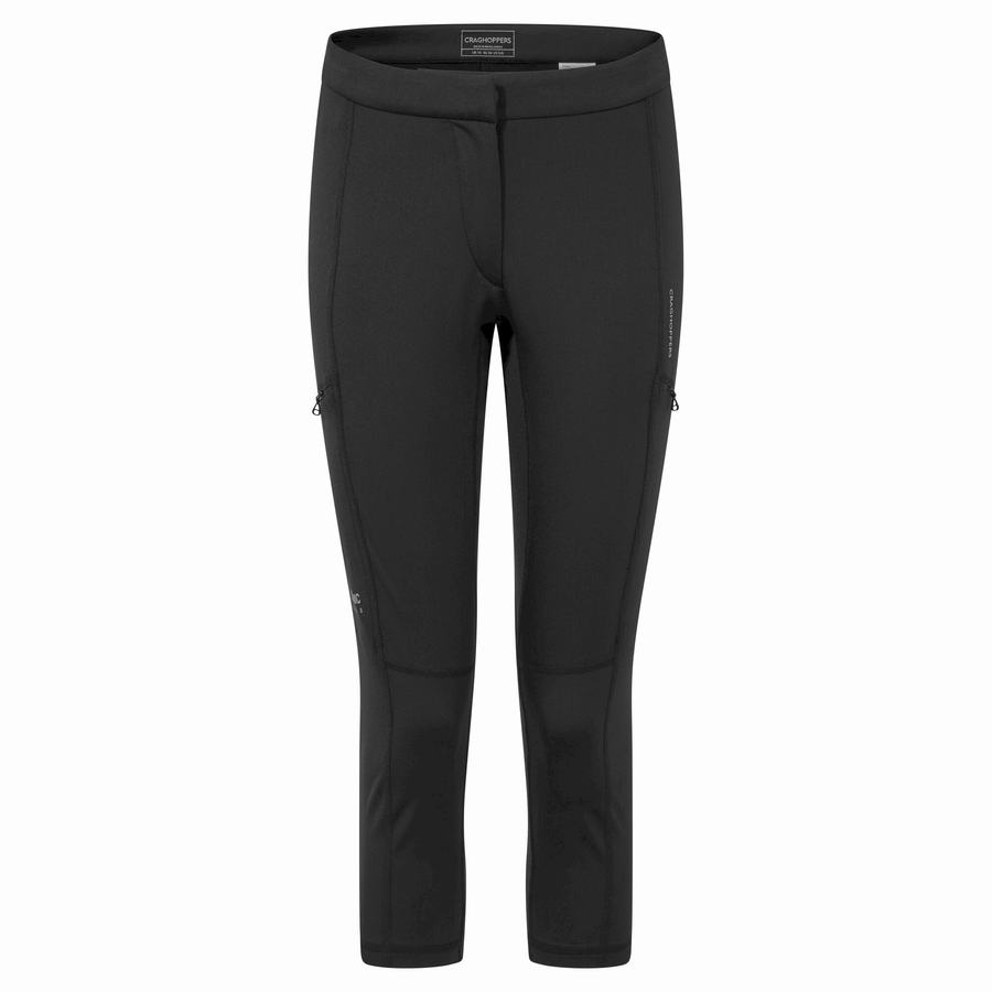 Black Craghoppers Dynamic Cropped Women's Leggings | AKA5840FG