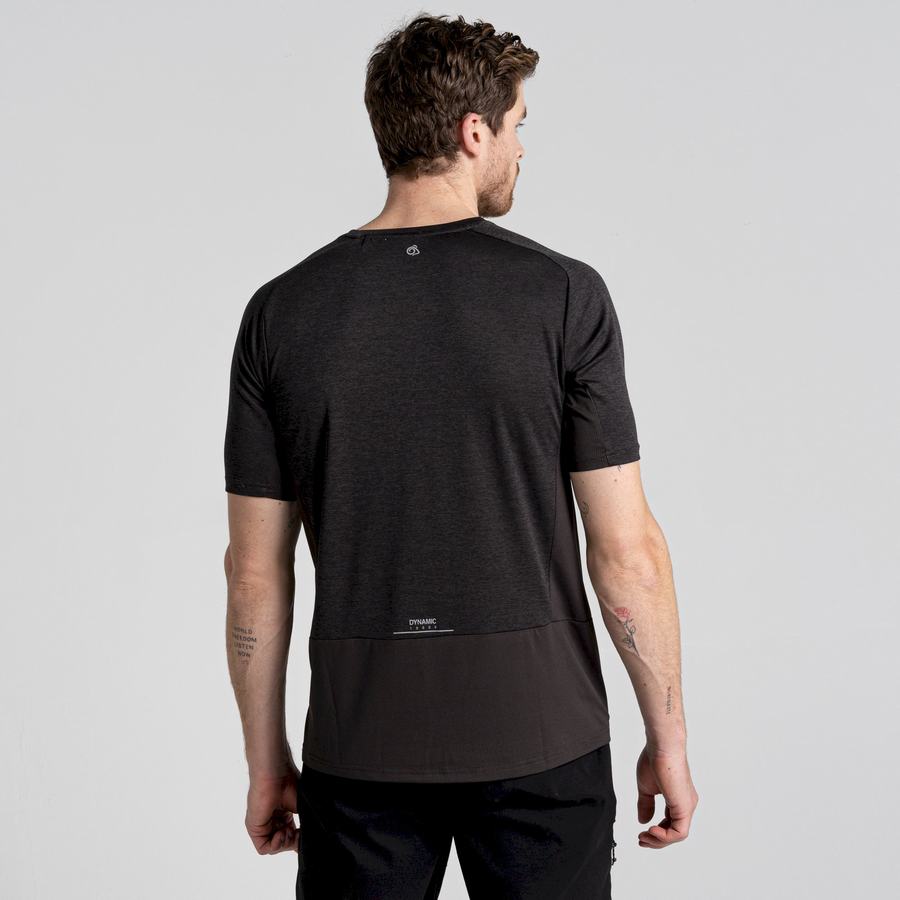 Black Craghoppers Dynamic Pro Short Sleeved Men's T-Shirts | OME179QM