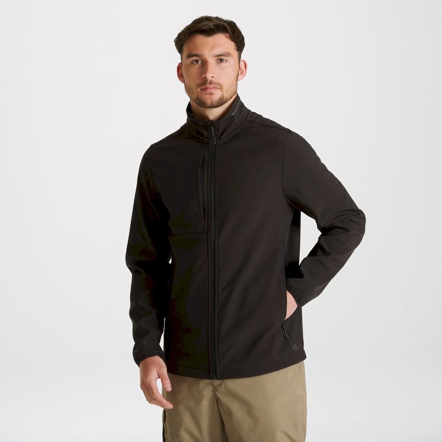 Black Craghoppers Expert Basecamp Softshell Men's Jackets | VWE8527CK