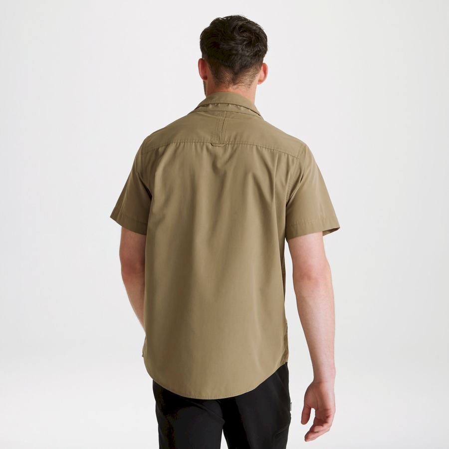 Black Craghoppers Expert Kiwi Short Sleeved Men's Shirts | DNN4258CX