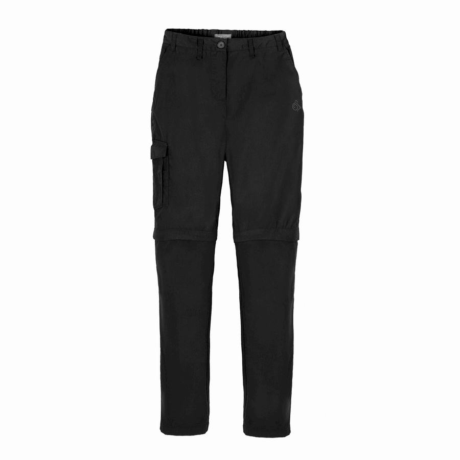 Black Craghoppers Expert Kiwi Women's Trousers | VOF5439RZ