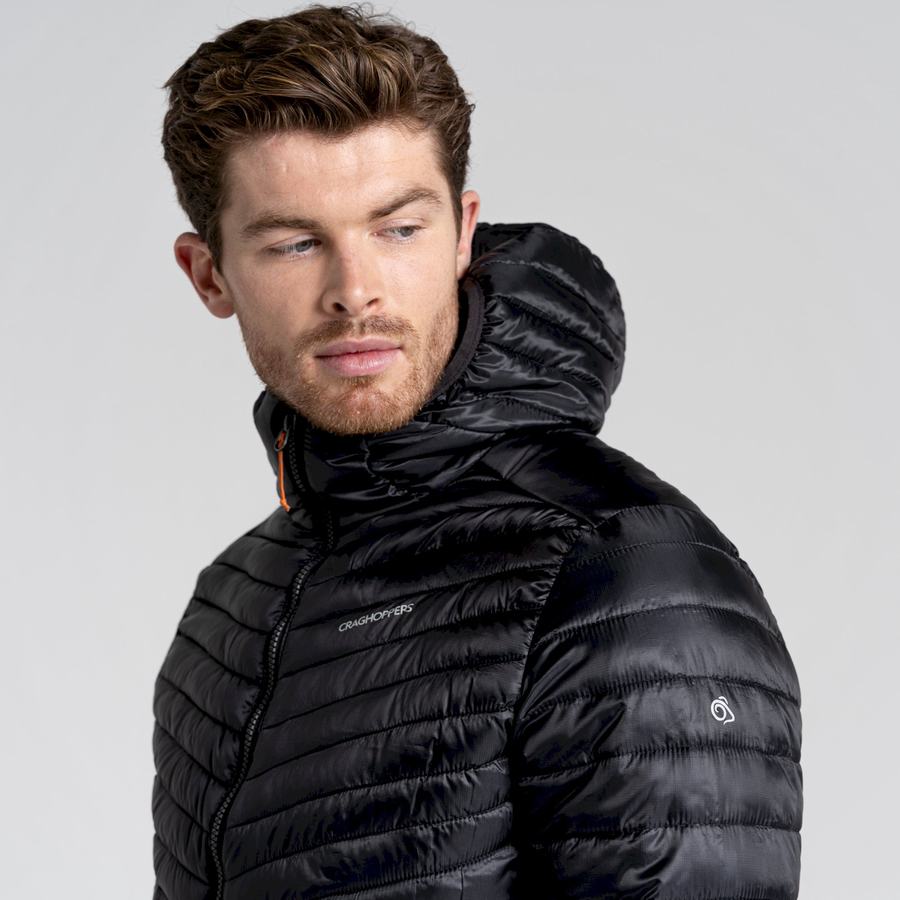 Black Craghoppers ExpoLite Insulated Hooded Men's Jackets | ADQ3183SV