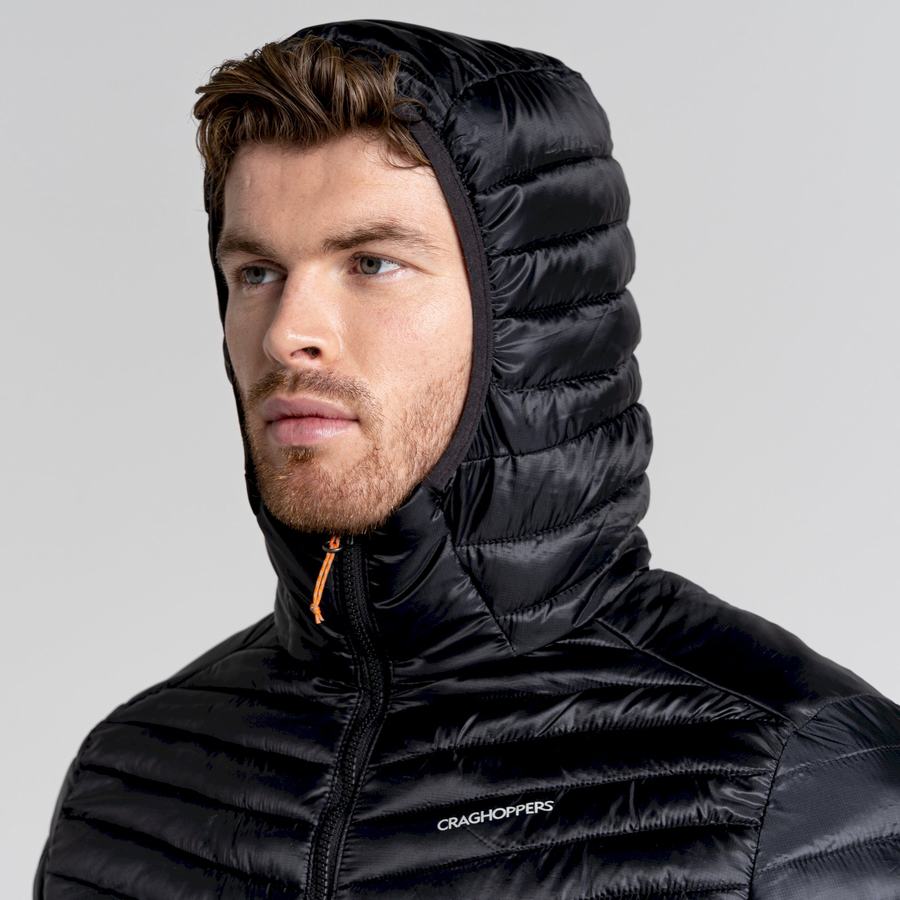 Black Craghoppers ExpoLite Insulated Hooded Men's Jackets | ADQ3183SV