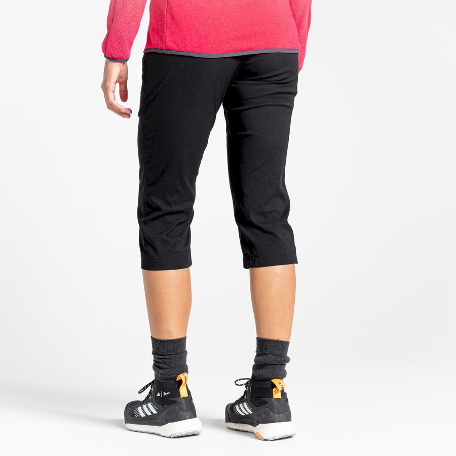 Black Craghoppers Kiwi Pro II Crop Women's Trousers | DZX3784IE