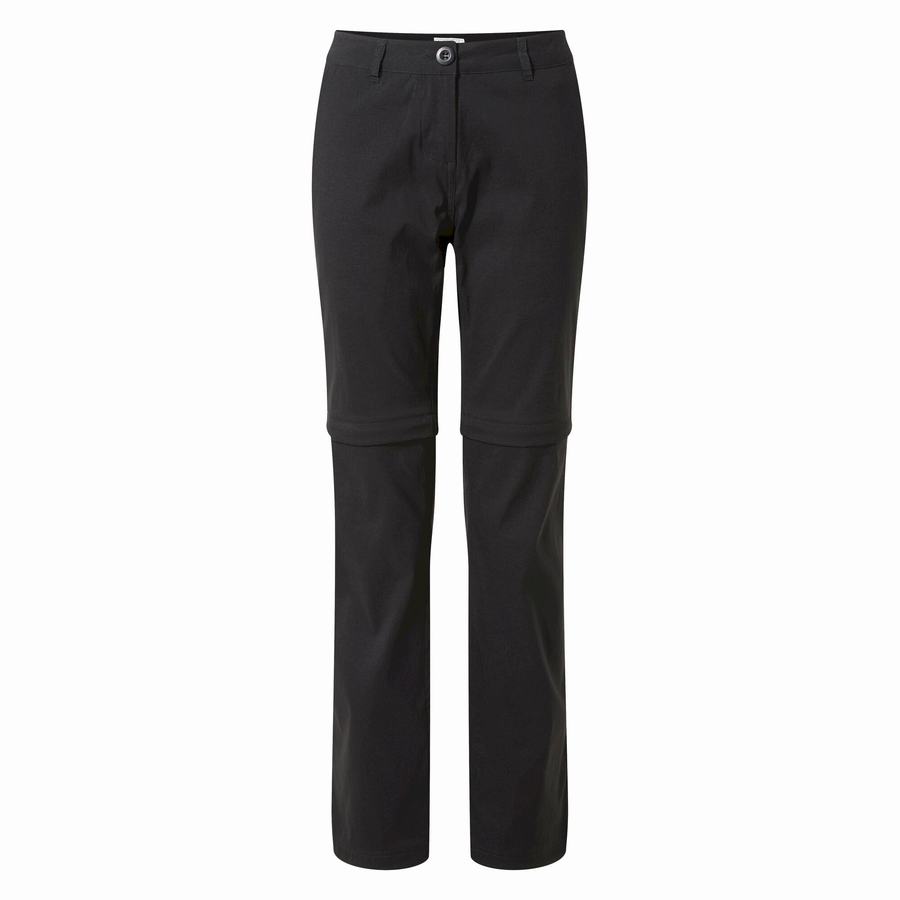 Black Craghoppers Kiwi Pro II Women's Trousers | ZFD9835BV