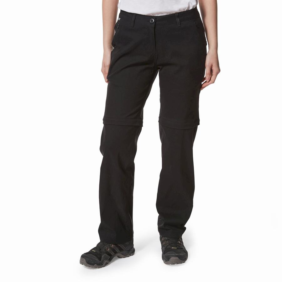 Black Craghoppers Kiwi Pro II Women's Trousers | ZFD9835BV