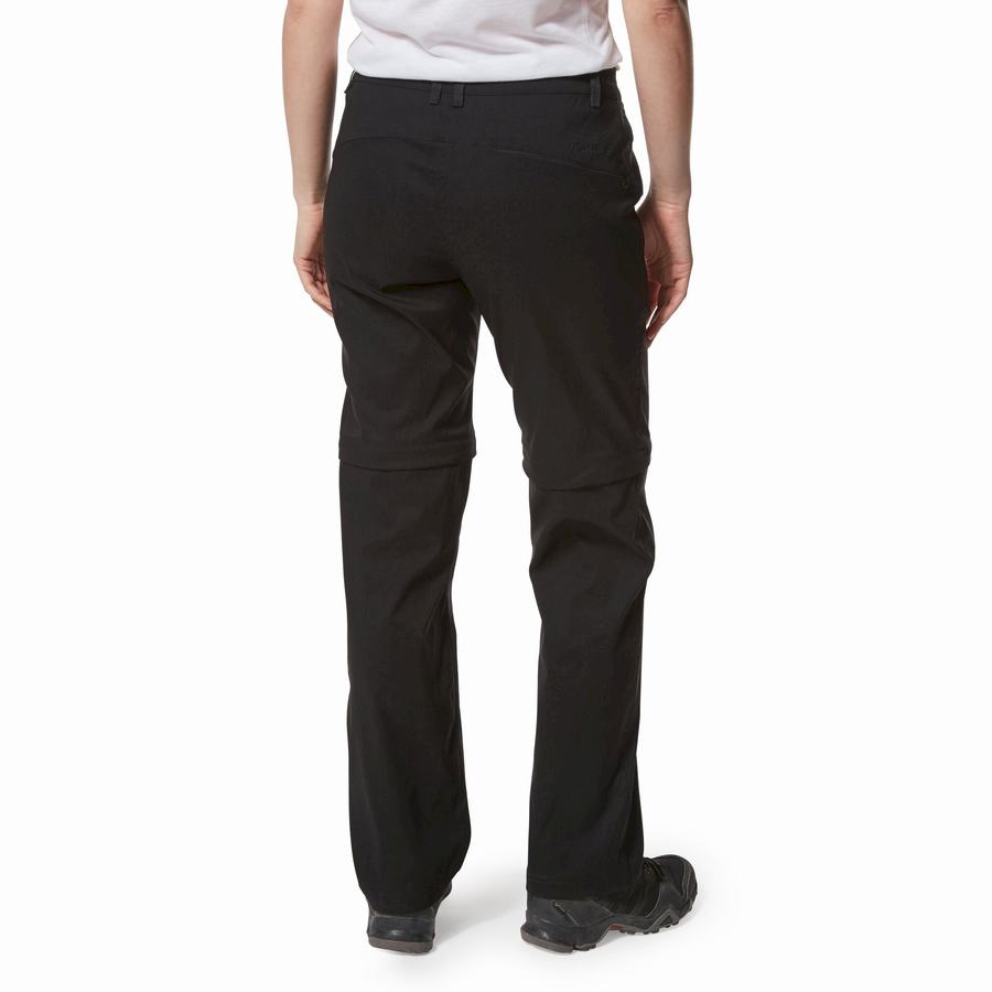 Black Craghoppers Kiwi Pro II Women's Trousers | ZFD9835BV