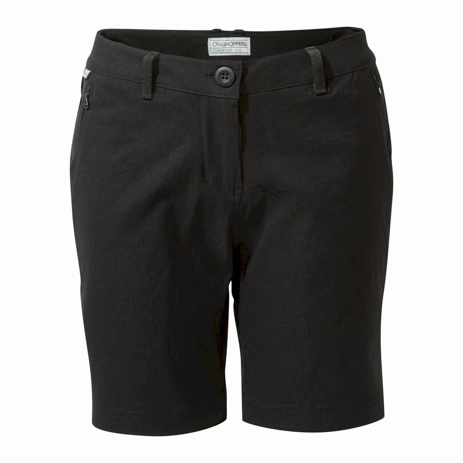 Black Craghoppers Stretch Kiwi Pro III Women's Shorts | APK1126PU