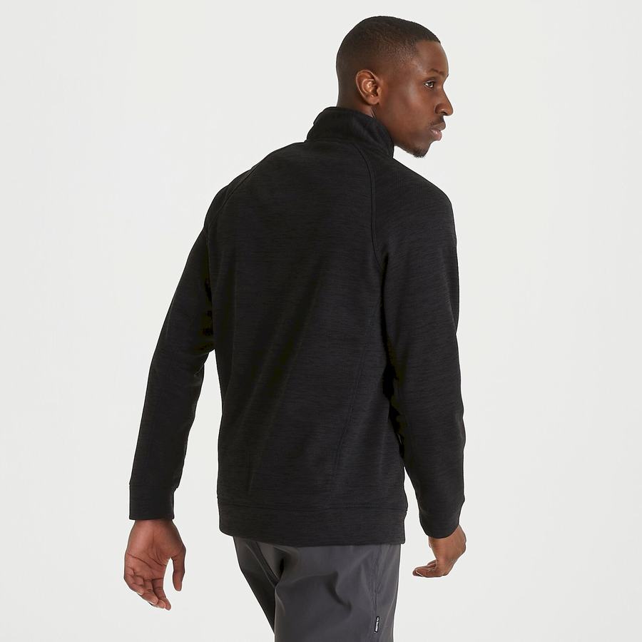 Black Craghoppers Stromer Half Men's Sweaters | FRM598ZL