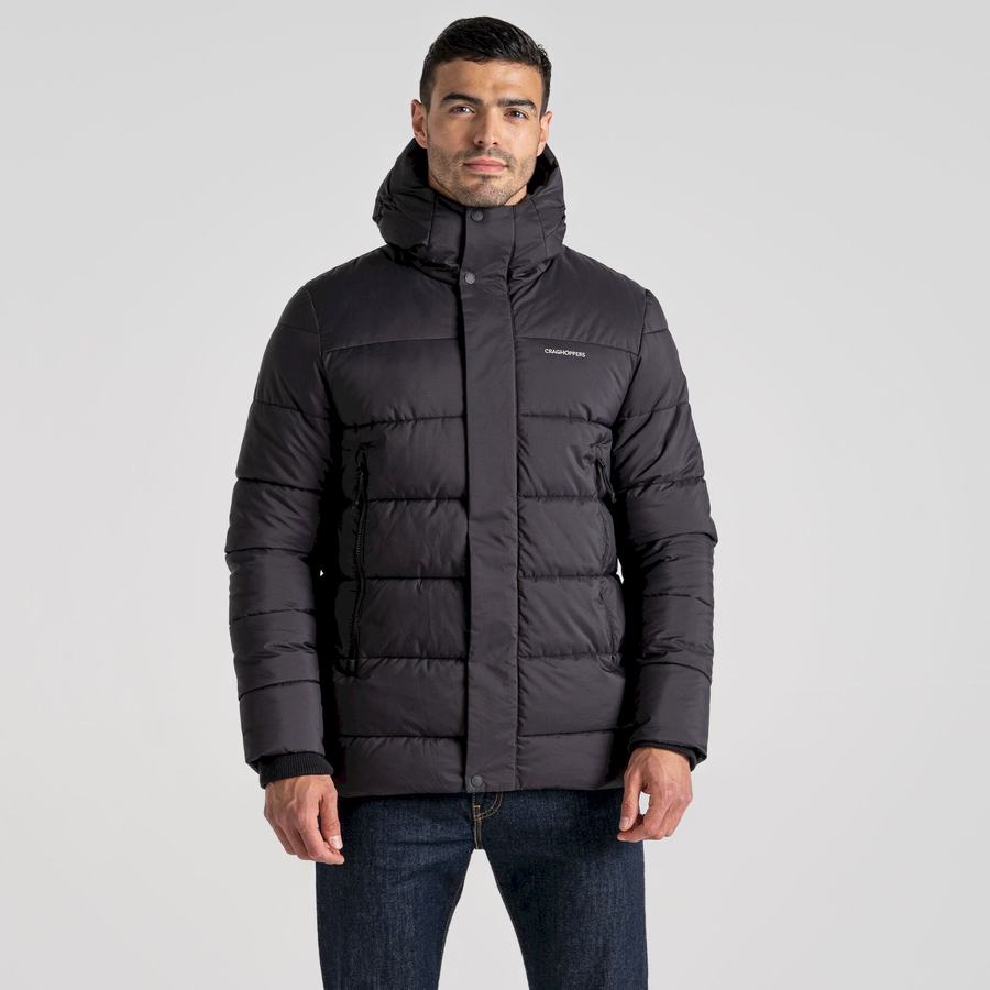 Black Craghoppers Sutherland Insulated Hooded Men's Jackets | BJU9180CE