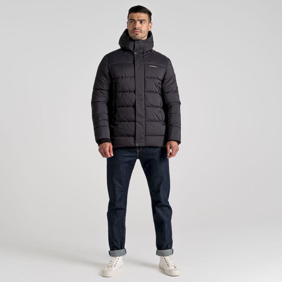 Black Craghoppers Sutherland Insulated Hooded Men's Jackets | BJU9180CE