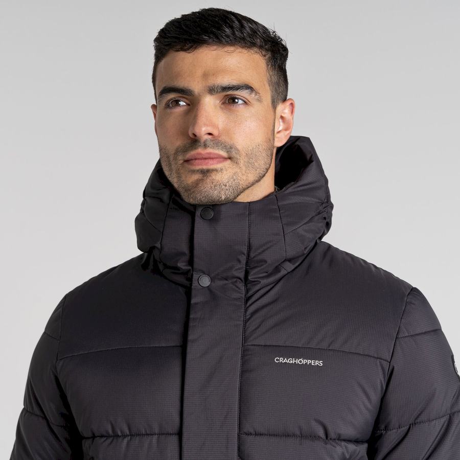 Black Craghoppers Sutherland Insulated Hooded Men's Jackets | BJU9180CE