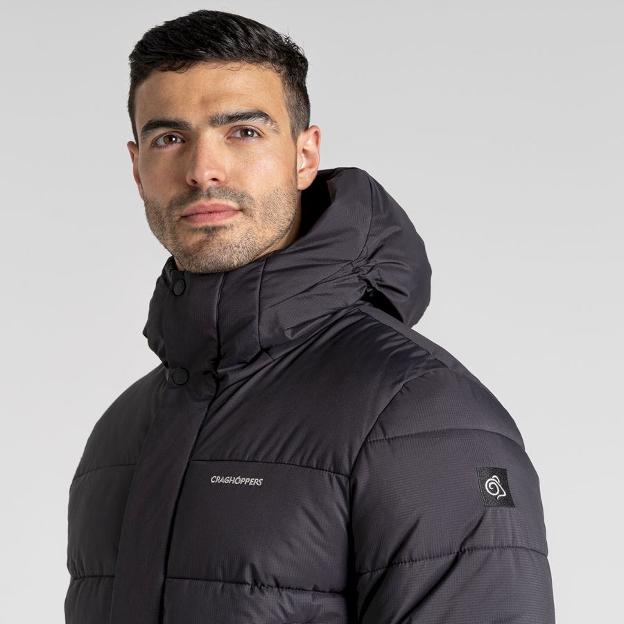 Black Craghoppers Sutherland Insulated Hooded Men's Jackets | BJU9180CE