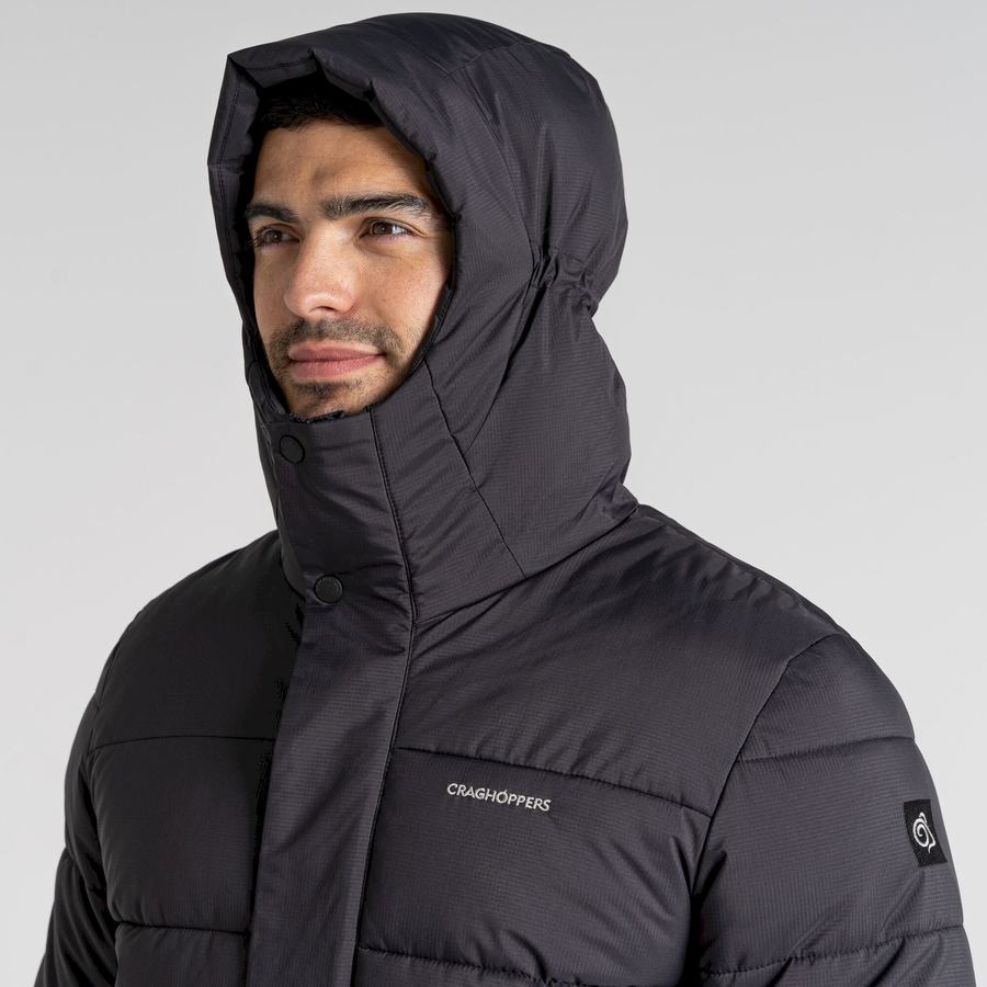 Black Craghoppers Sutherland Insulated Hooded Men's Jackets | BJU9180CE