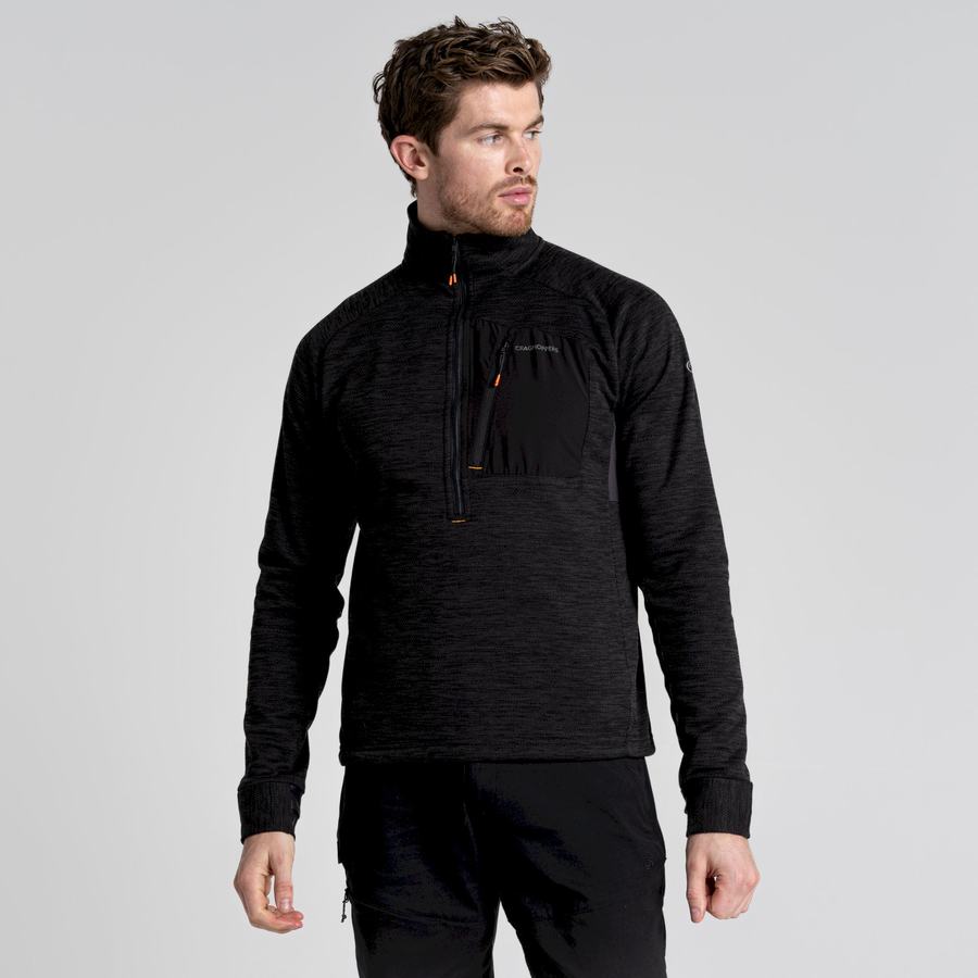 Black Craghoppers Tarbert Half Zip Men's Sweaters | GCF5351WT