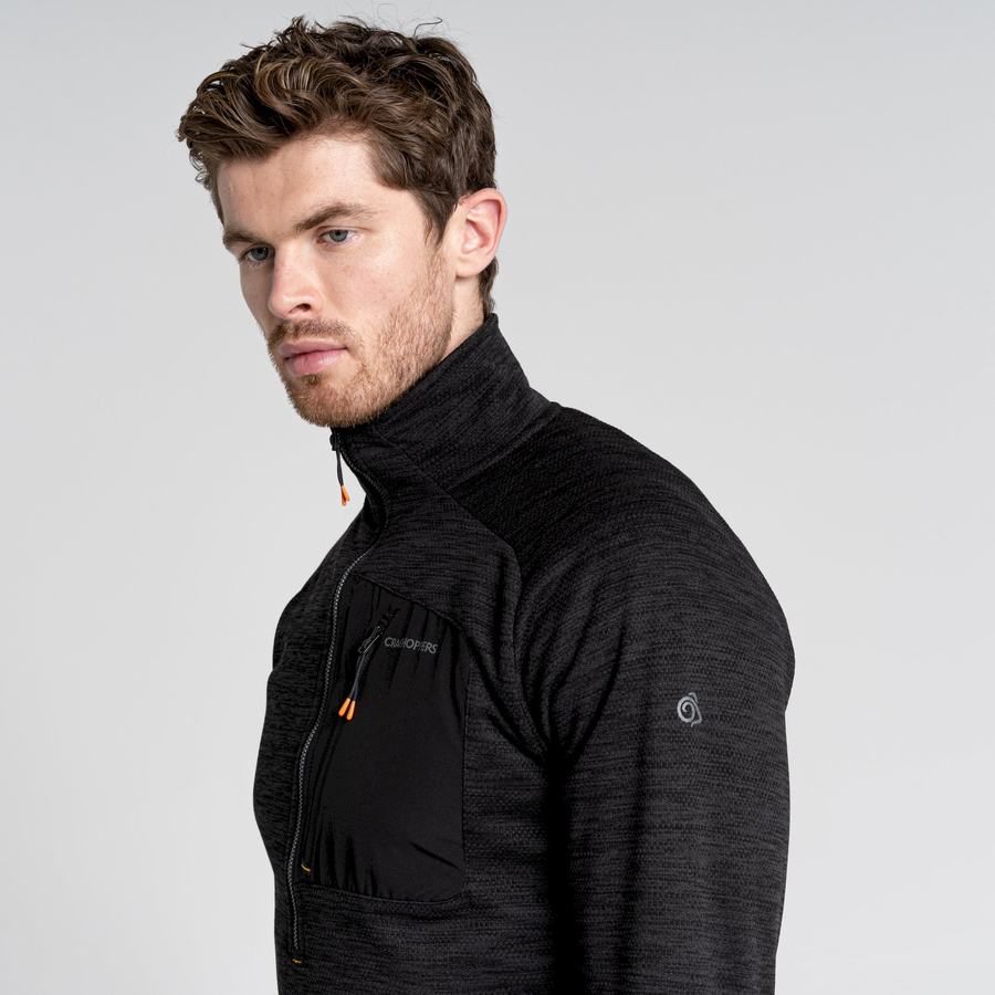 Black Craghoppers Tarbert Half Zip Men's Sweaters | GCF5351WT