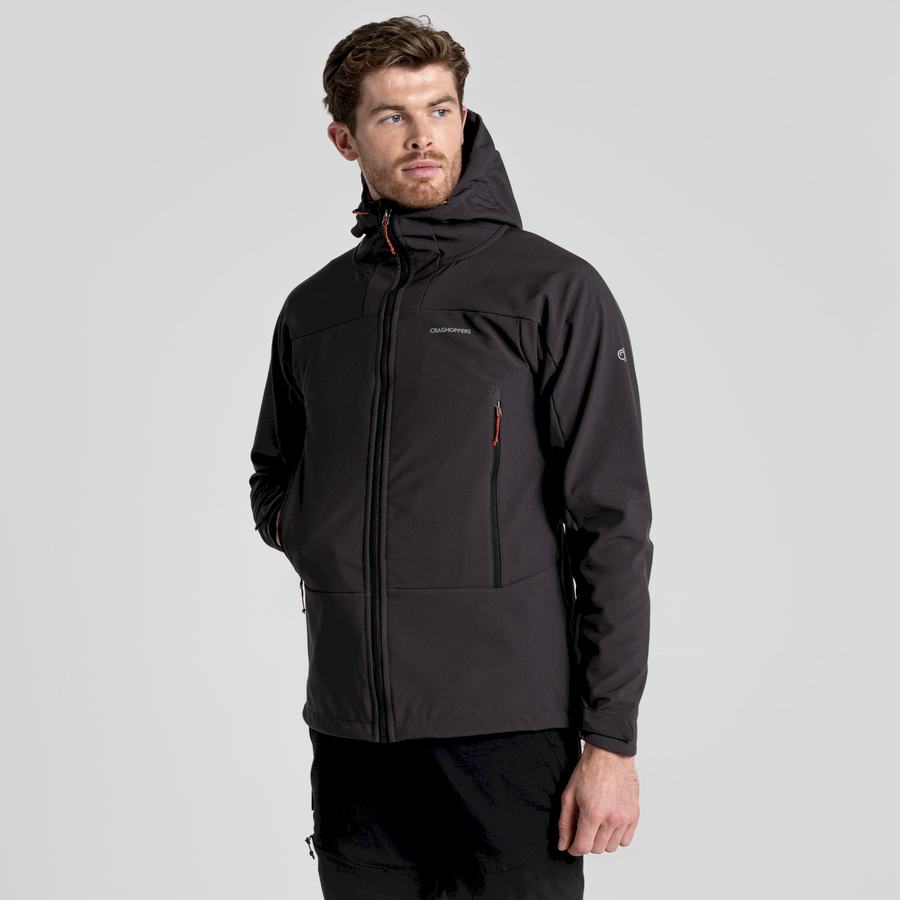 Black Craghoppers Tripp Hooded Men's Jackets | MPF6824ZM